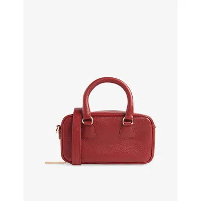 Whistles Womens Lois Bowling Leather Cross-body Bag Red