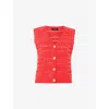 Whistles Omens  Pointelle V-neck Button-down Cotton Tank