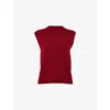 Whistles Womens Red Round-neck Regular-fit Wool Vest In Red