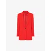 Whistles Womens Red Single-breasted Relaxed-fit Crepe Blazer In Red