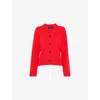 Whistles Seam Detail Cardigan In Red