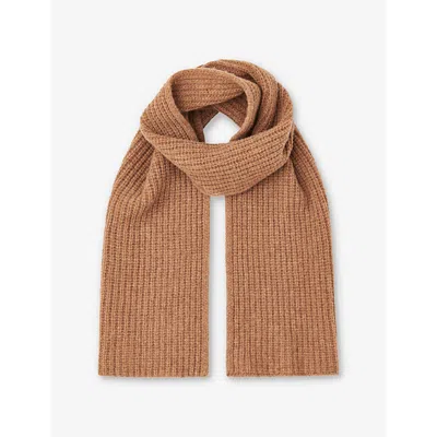 Whistles Womens Ribbed Wool Scarf Tan