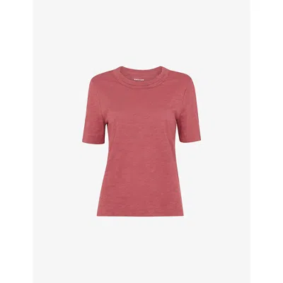 Whistles Omens  Rosa Double-trim Regular-fit Cotton T-shirt In Pink