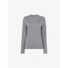 Whistles Womens Round-neck Long-sleeve Woven Top Grey In Grey