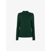 Whistles Womens Ruched-front Long-sleeve Top Dark Green In Dark Green