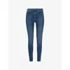 Whistles Womens Sculptured Skinny-leg High-rise Stretch-denim Jeans In Multi