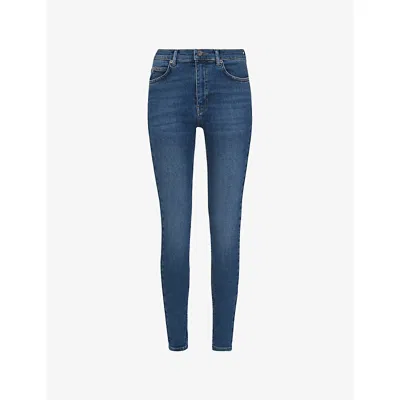 WHISTLES WOMENS SCULPTURED SKINNY-LEG HIGH-RISE STRETCH-DENIM JEANS