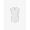 Whistles Womens White Side-tie Button-down Woven Shirt In White