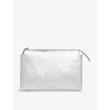 Whistles Womens Silver Elita Metallic Leather Clutch Bag In Silver