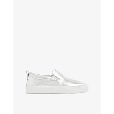 Whistles Omens  Kinsley Slip-on Low-top Leather Trainers In Silver