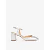 Whistles Womens Silver Matilda Block-heel Leather Slingback Shoes In Silver