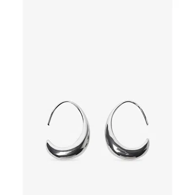 Whistles Womens Silver Wire Metal Hoop Earrings