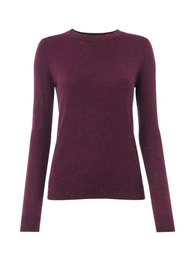 Whistles Womens Sparkle Crew Neck Jumper In Purple