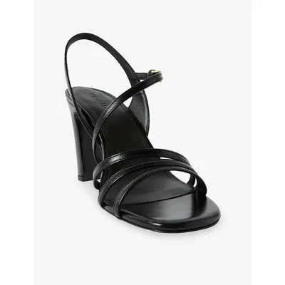 Whistles Womens Strappy Block-heel Leather Sandals Black Eur 39 / 6 Uk