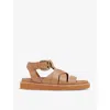 Whistles Womens Tan Ezra Multi-strap Flat Leather Sandals In Tan