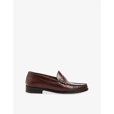 Whistles Omens  Manny Leather Loafers In Brown