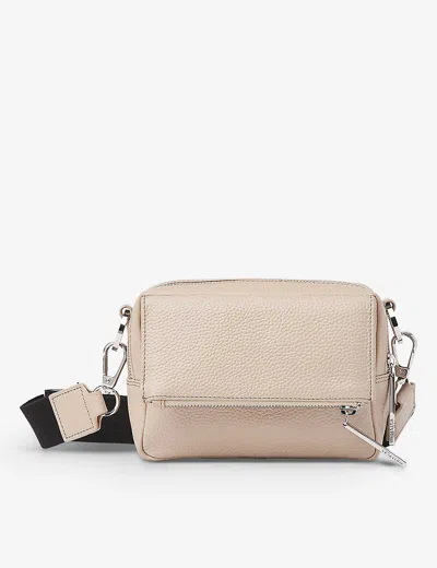Whistles Bibi Leather Cross-body Bag In Taupe