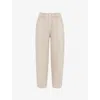 Whistles Womens Tessa Regular-fit High-rise Stretch-cotton Trousers Cream In Cream