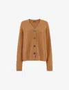 Whistles Womens Tan Textured Knitted Cardigan In Brown