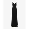 Whistles Womens Black Thea Cowl-neck Satin Maxi Dress In Black