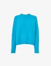 Whistles Anna Mixed Knit Sweater In Turquoise