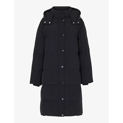 Whistles Omens  Una Hooded Shell-down Puffer Coat In Black