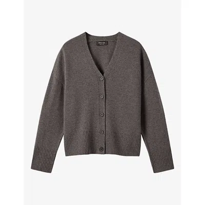 Whistles Womens V-neck Long-sleeve Wool Cardigan Neutral