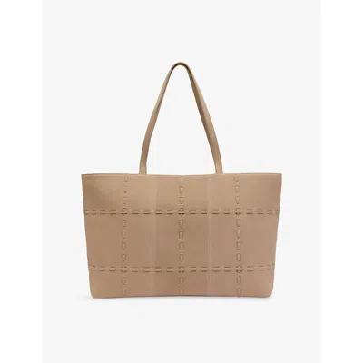 Whistles Womens Whipstitch Suede Tote Bag Neutral