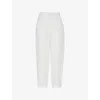 Whistles Petites Authentic High Rise Barrel Leg Jeans In Oatmeal