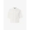Whistles Omens  Broderie Short-sleeve Button-down Cotton Shirt