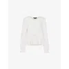 Whistles Womens Button-down Peplum-hem Cotton Blouse White