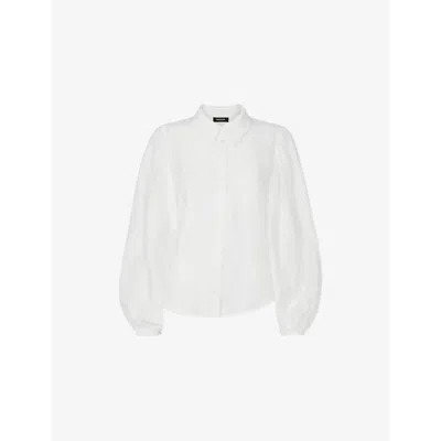 Whistles Omens  Hannah Textured Woven Shirt In White