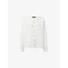 Whistles Womens Oversized-collar Long-sleeved Cotton Blouse White In White