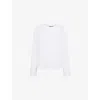 Whistles Relaxed Long Sleeve Tee In White