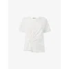 Whistles Twist Front Detail Tee In White