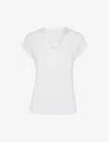 Whistles Willa V Neck Cap Sleeve Tee In White