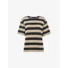 Whistles Womens Black Wide-striped Short-sleeve Cotton T-shirt Xs In Black