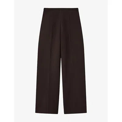 Whistles Womens Wide-leg Mid-rise Stretch-woven Trousers Brown