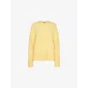 Whistles Womens Yellow Ribbed-cuff Wool Knitted Jumper In Yellow