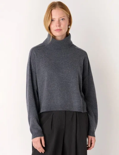 Whistles Wool Cowl Neck Knit Sweater In Gray