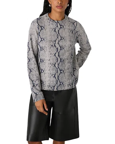 Whistles Wool Crewneck Sweater In Animal Print