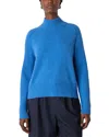 Whistles Wool Funnel Neck Knit Sweater In Blue