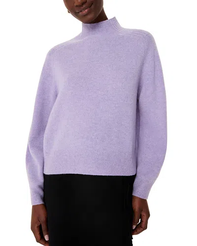 Whistles Wool Funnel Neck Knit Sweater In Lilac