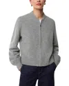 Whistles Wool Knit Bomber Jacket In Grey