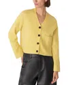 Whistles Wool Mix Pocket Cardigan In Yellow
