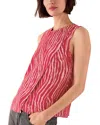 Whistles Womens Zebra-print Layered Woven Tank Multi-coloured In Red