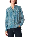 Whistles Womens Multi-coloured Zebra-print Button-through Woven Shirt In Blue