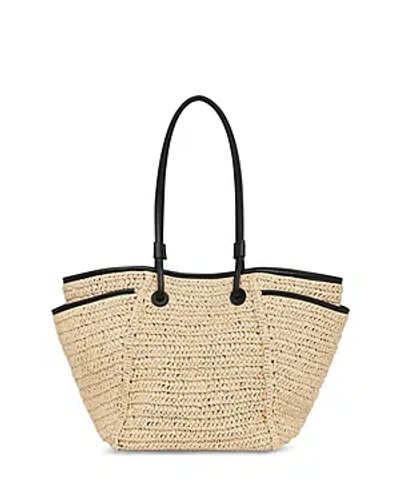 Whistles Womens Cream Zoelle Double-handle Straw Tote Bag In Neutral