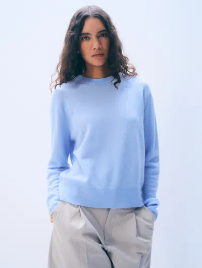 White + Warren White & Warren Cashmere Crewneck Top In Blue Vapor