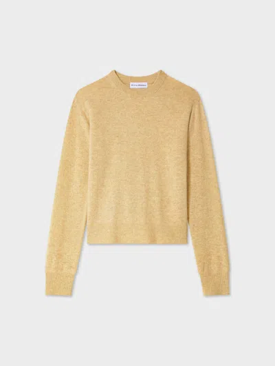 White & Warren Cashmere Crewneck Top In Gold